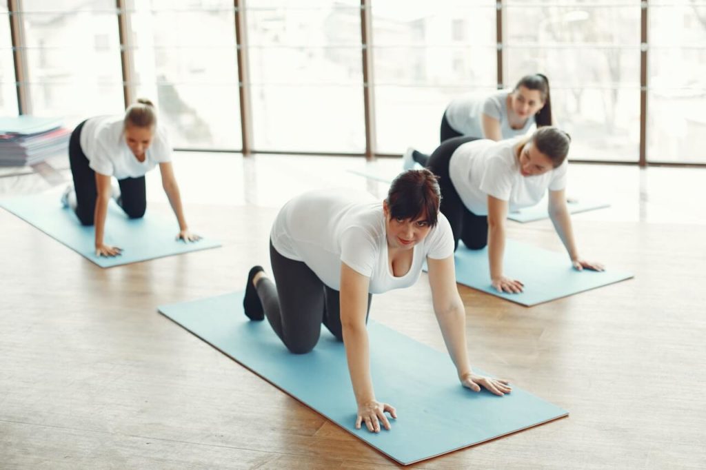 Groups of ladies exercising